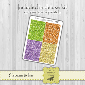 Crocus & Iris - standard vertical/Erin Condren weekly planner sticker kit