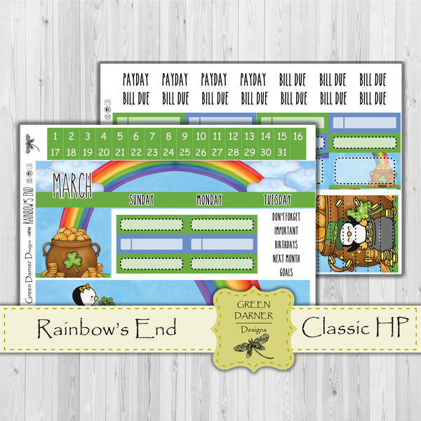 Load image into Gallery viewer, Happy Planner Monthly - Rainbow&#39;s End - Pearl the Penguin - customizable monthly
