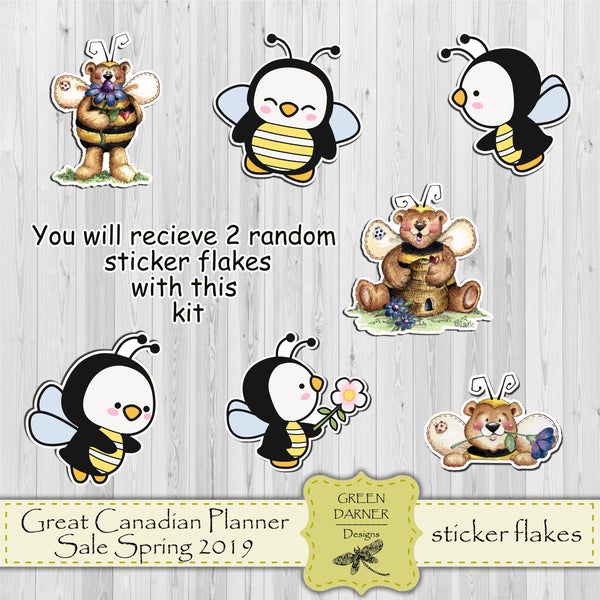 Load image into Gallery viewer, GCPS Spring 2019 purchasable sale freebie - Bears and Bees
