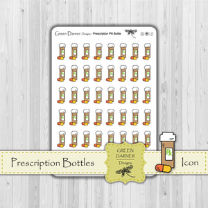 Prescription pill bottle - refill planner stickers