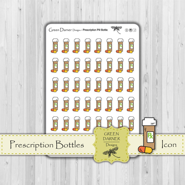 Load image into Gallery viewer, Prescription pill bottle - refill planner stickers
