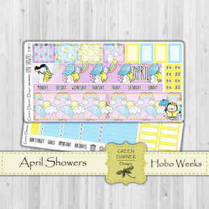 Hobonichi Weeks - April Showers - Pearl the Penguin-  customizable monthly