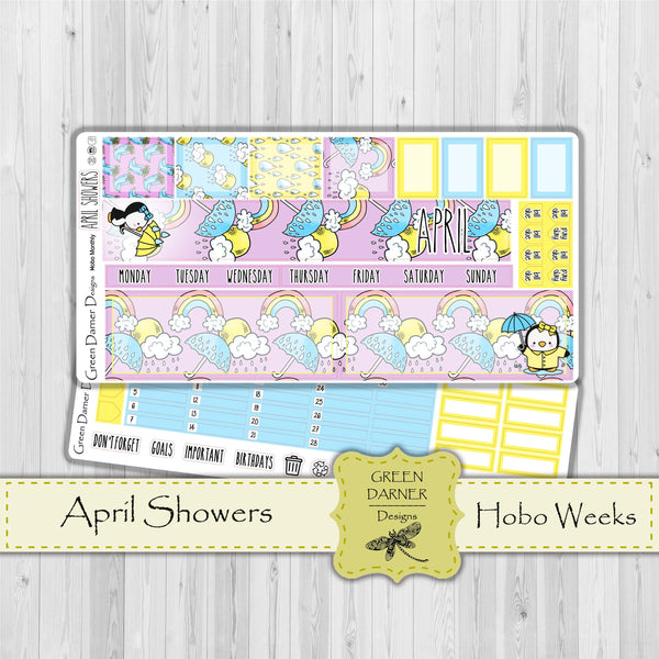 Load image into Gallery viewer, Hobonichi Weeks - April Showers - Pearl the Penguin-  customizable monthly
