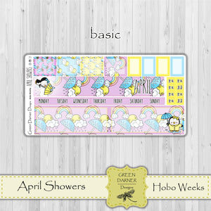 Hobonichi Weeks - April Showers - Pearl the Penguin-  customizable monthly