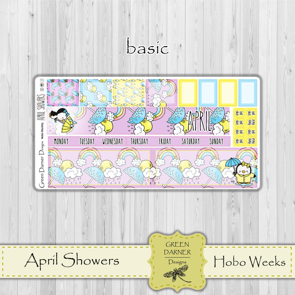 Load image into Gallery viewer, Hobonichi Weeks - April Showers - Pearl the Penguin-  customizable monthly

