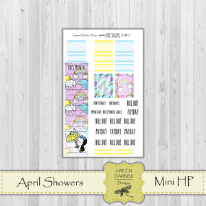 Mini Happy Planner Monthly - April Showers - Pearl the Penguin - customizable monthly