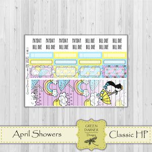 Happy Planner Monthly - April Showers - Pearl the Penguin  - customizable monthly