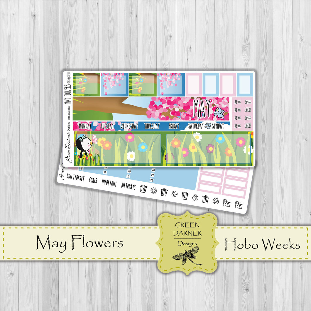 Hobonichi Weeks - May Flowers - Pearl the Penguin-  customizable monthly