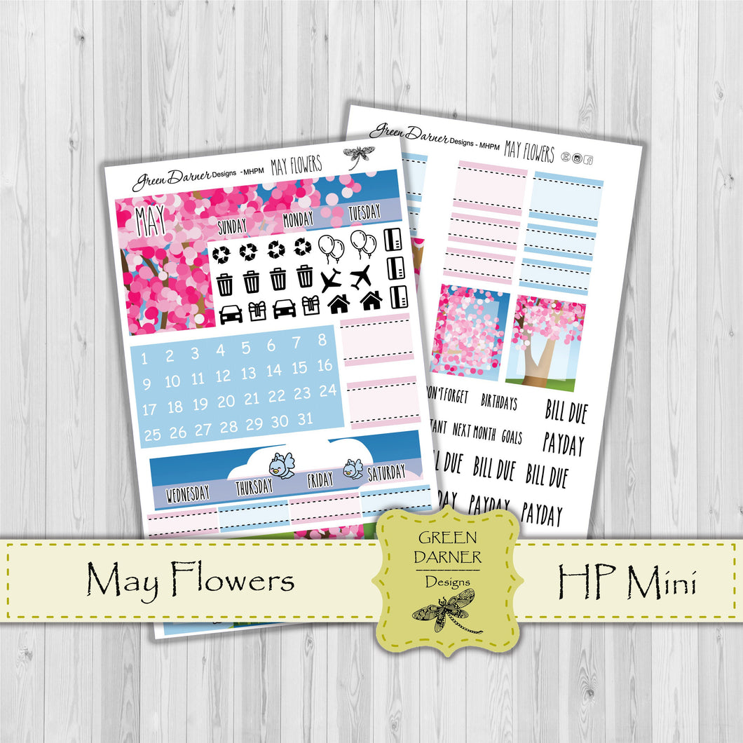 Mini Happy Planner Monthly - May Flowers -  customizable monthly