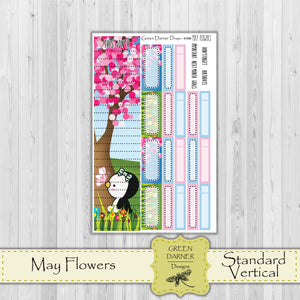 Erin Condern Planner Monthly - May Flowers - Pearl the Penguin  - customizable monthly