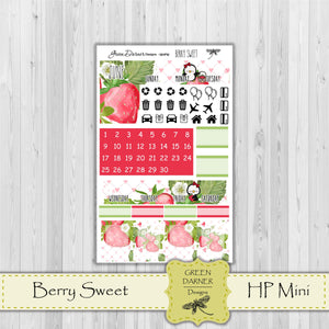 Mini Happy Planner Monthly - Berry Sweet - Pearl the Penguin customizable monthly