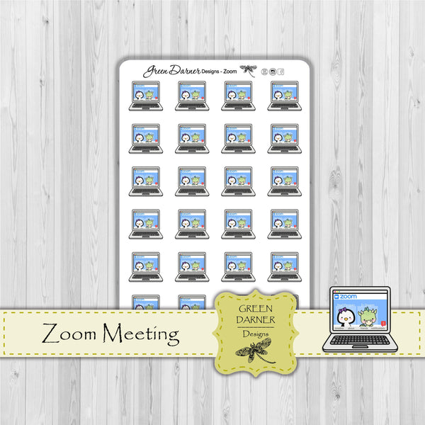 Load image into Gallery viewer, Pearl the Penguin - Online Meeting - Kawaii character sticker
