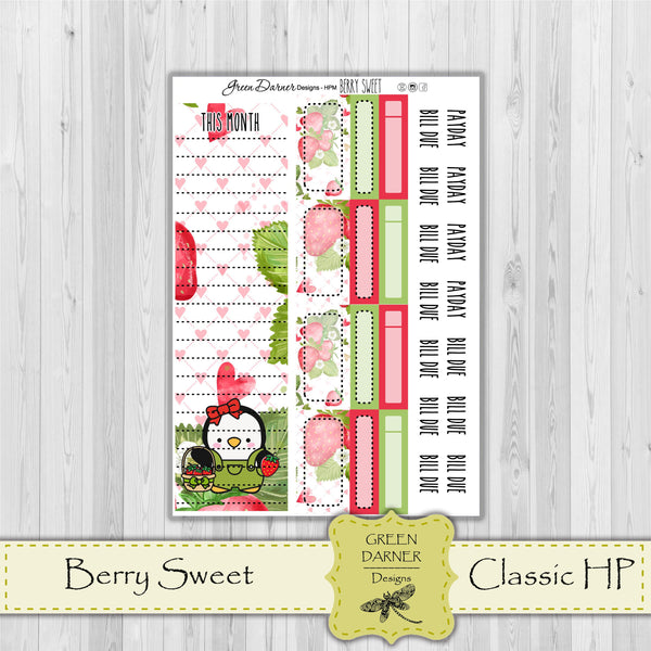 Load image into Gallery viewer, Happy Planner Monthly - Berry Sweet - Pearl the Penguin - customizable monthly
