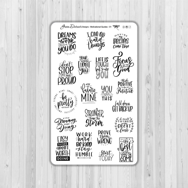 Load image into Gallery viewer, Motivational Quotes planner stickers - 01 with foil option
