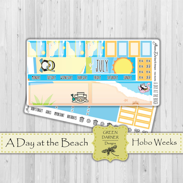 Load image into Gallery viewer, Hobonichi Weeks - A Day at The Beach - Pearl the Penguin-  customizable monthly
