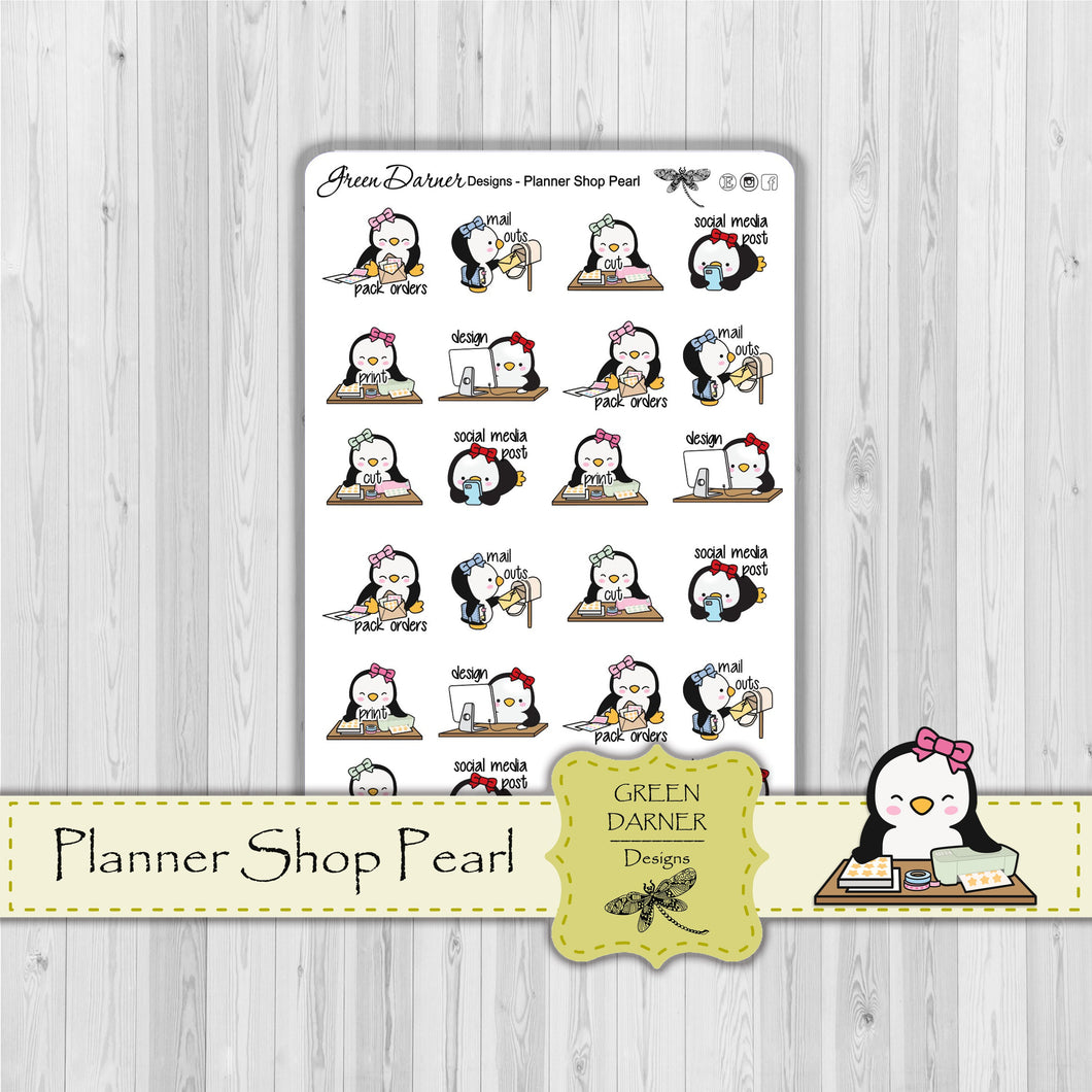 Pearl the Penguin - Planner Shop - Kawaii character sticker