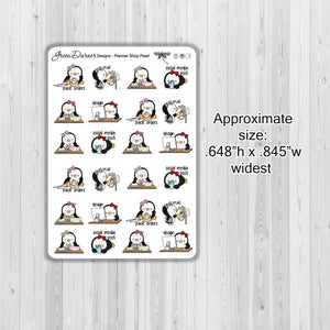 Pearl the Penguin - Planner Shop - Kawaii character sticker