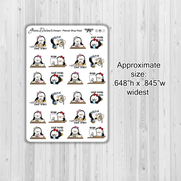 Load image into Gallery viewer, Pearl the Penguin - Planner Shop - Kawaii character sticker
