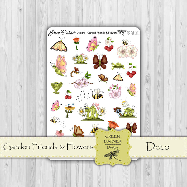Load image into Gallery viewer, Garden Friends &amp; Flowers - deco stickers
