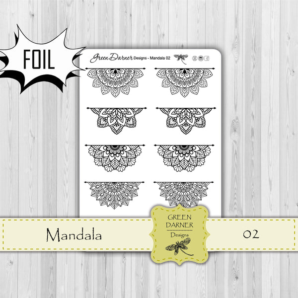 Load image into Gallery viewer, Mandala planner stickers - 02 with foil options
