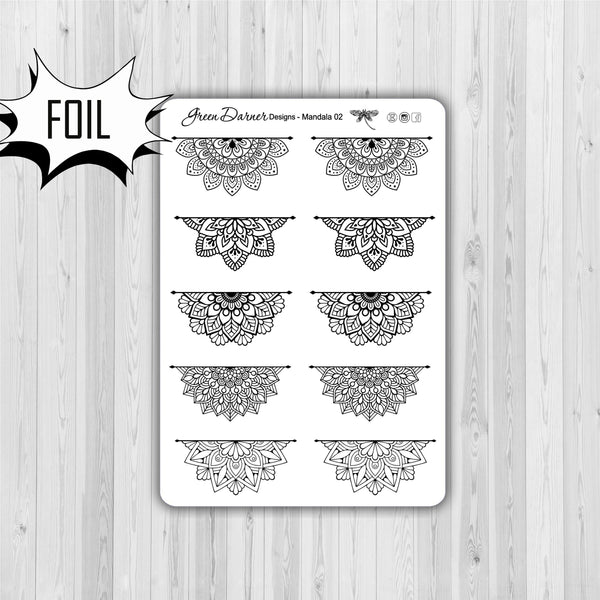 Load image into Gallery viewer, Mandala planner stickers - 02 with foil options
