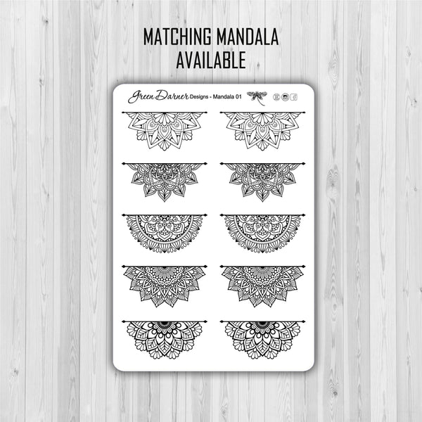 Load image into Gallery viewer, Mandala Corners - planner stickers - 01 with foil option
