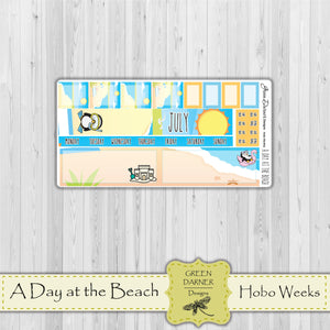 Hobonichi Weeks - A Day at The Beach - Pearl the Penguin-  customizable monthly