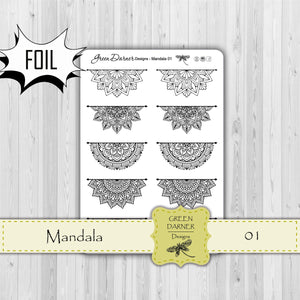 Mandala planner stickers - 01 with foil option