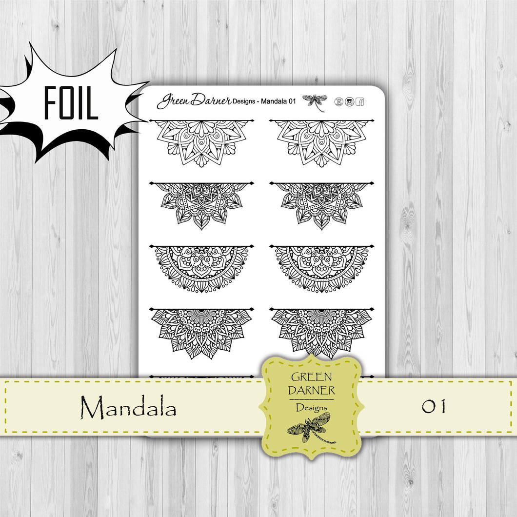 Mandala planner stickers - 01 with foil option
