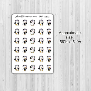 Pearl the Penguin - Running - Kawaii character sticker