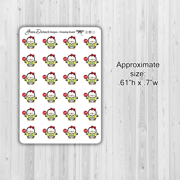 Load image into Gallery viewer, Pearl the Penguin - Crossing Guard  - Kawaii character sticker
