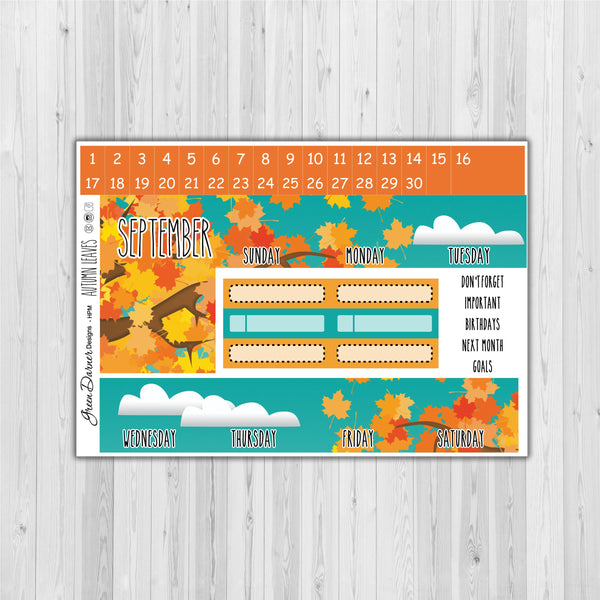 Load image into Gallery viewer, Happy Planner Monthly - Autumn Leaves - Pearl the Penguin  - customizable monthly
