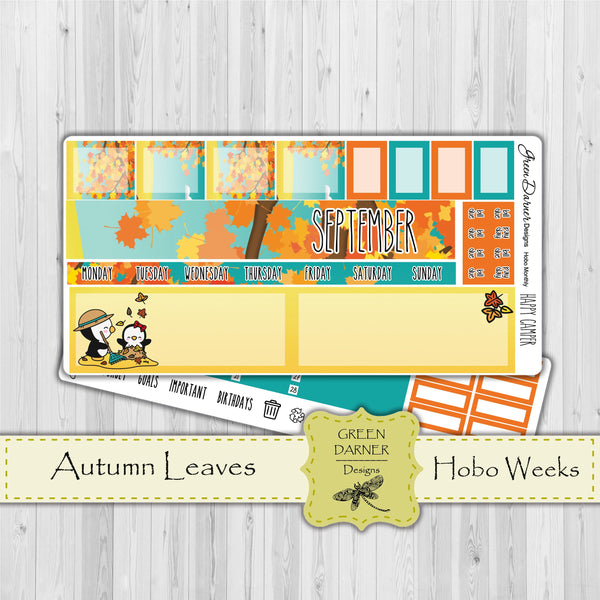 Load image into Gallery viewer, Hobonichi Weeks - Autumn Leaves - Pearl the Penguin-  customizable monthly
