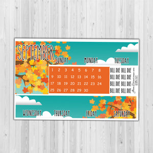 Big Happy Planner Monthly - Autumn Leaves - Pearl the PENGUIN  - customizable monthly