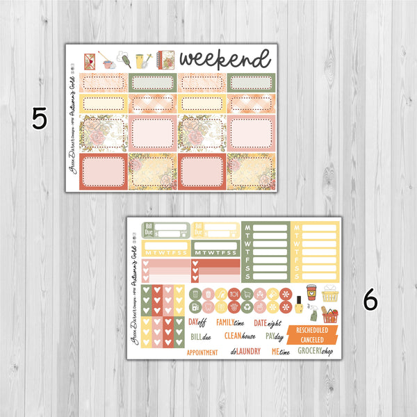 Load image into Gallery viewer, Autumn Gold - Happy Planner decorative weekly planner sticker kit
