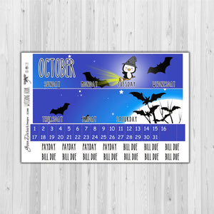 Erin Condern Planner Monthly - Witching Hour - Pearl the Penguin - customizable monthly