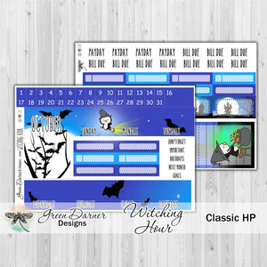 Happy Planner Monthly - Witching Hour - Pearl the Penguin - customizable monthly