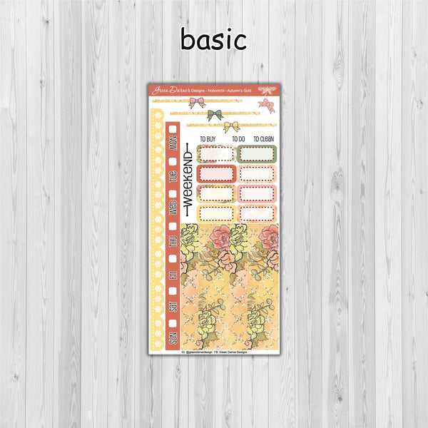Load image into Gallery viewer, Autumn&#39;s Gold - Hobonichi Weeks decorative weekly planner sticker kit
