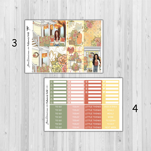 Load image into Gallery viewer, Autumn Gold - Happy Planner decorative weekly planner sticker kit
