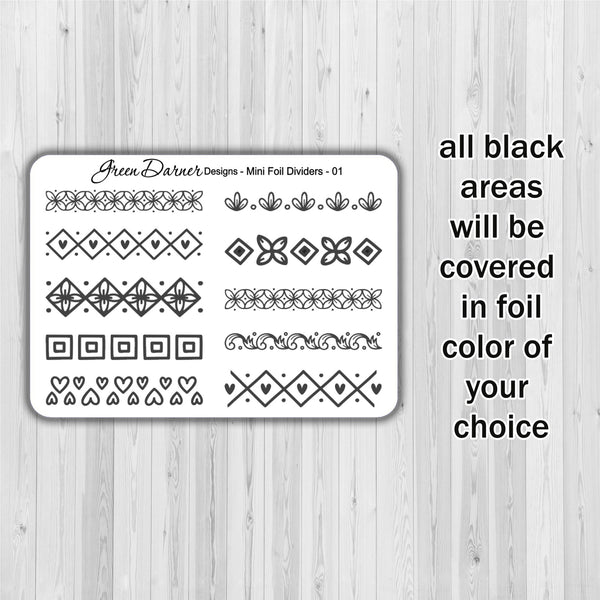 Load image into Gallery viewer, Foil Dividers mini sheet 01 - decorative planning
