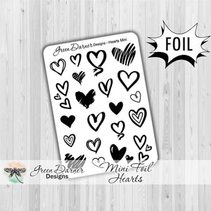 Hearts mini sheet - foil - decorative planning