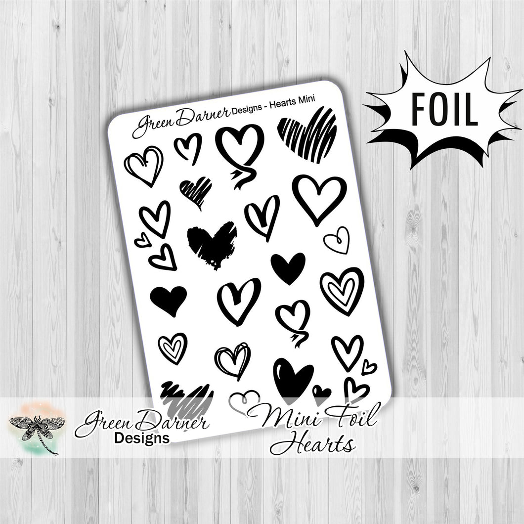 Hearts mini sheet - foil - decorative planning