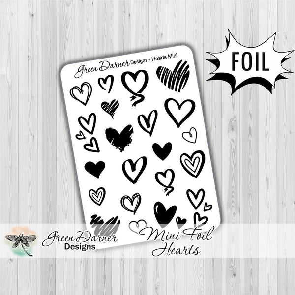 Load image into Gallery viewer, Hearts mini sheet - foil - decorative planning
