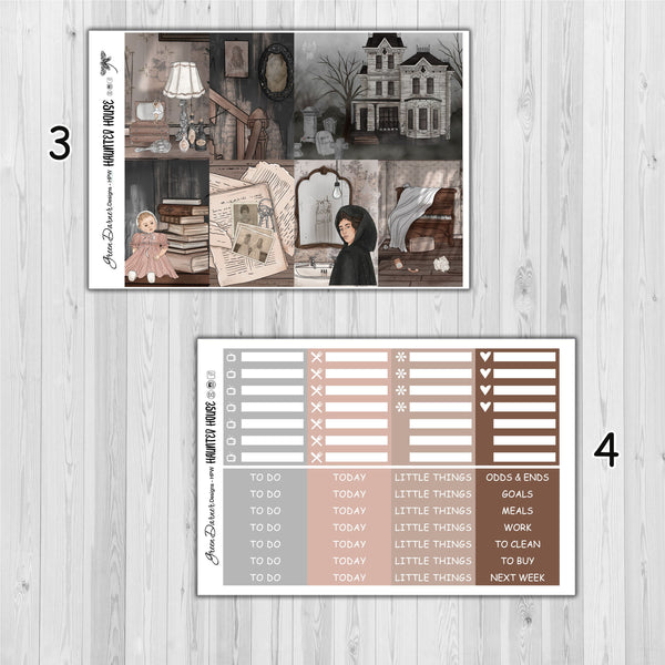Load image into Gallery viewer, Haunted House  - Happy Planner decorative weekly planner sticker kit
