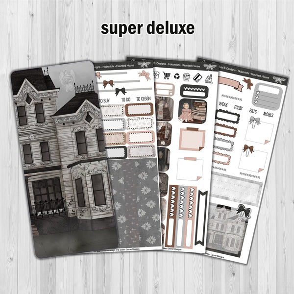 Load image into Gallery viewer, Haunted House - Hobonichi Weeks decorative weekly planner sticker kit
