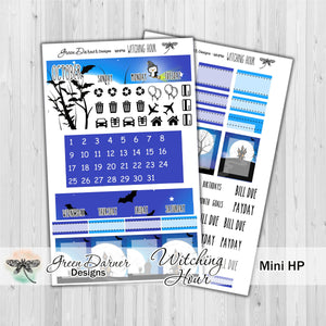 Mini Happy Planner Monthly - Witching Hour - Pearl the Penguin - customizable monthly