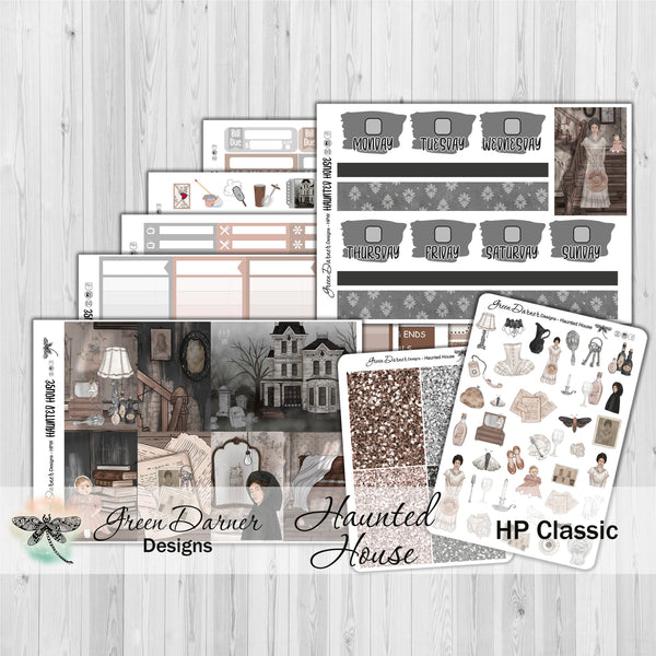 Load image into Gallery viewer, Haunted House  - Happy Planner decorative weekly planner sticker kit
