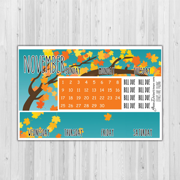 Load image into Gallery viewer, Big Happy Planner Monthly - Leaves are Falling - Pearl the Penguin- customizable monthly

