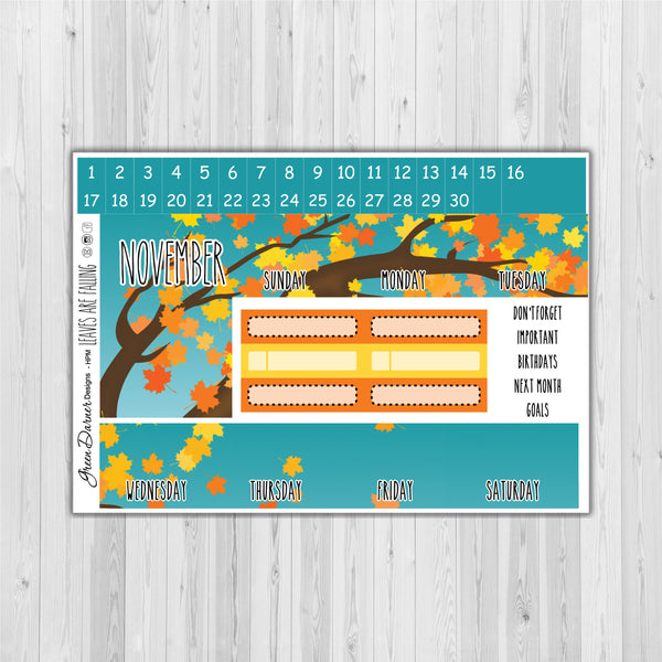 Load image into Gallery viewer, Happy Planner Monthly - Leaves are Falling - Pearl the Penguin - customizable monthly
