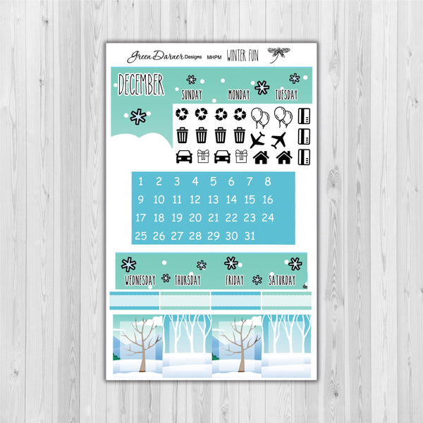 Load image into Gallery viewer, Mini Happy Planner Monthly - Winter Fun - Pearl the Penguin customizable monthly
